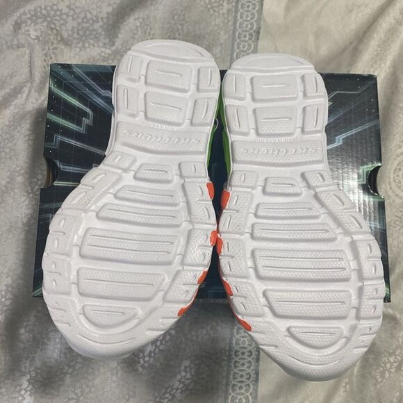 Skechers Boys Flex-Glow Bolt Light-Up Sneaker NWT Size 11 Black and Blue - Picture 4 of 10